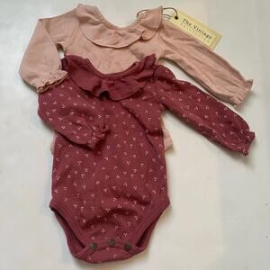 NEW Loved Baby Pink Rosewater Dots Organic Cotton Bodysuit One Piece